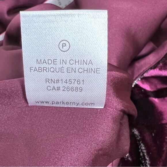 PARKER Selma V-neck Velvet Metallic Dress Cordovan Size 00 - Picture 10 of 14